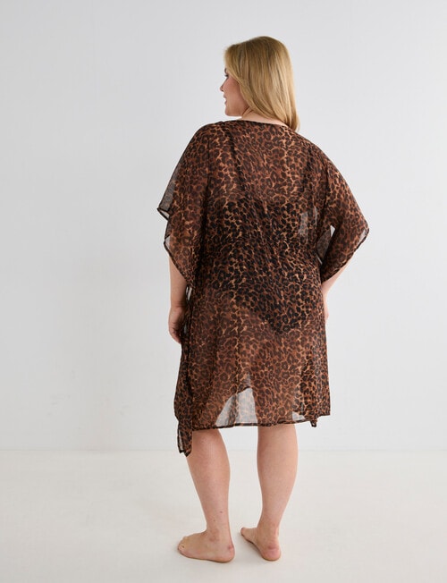 Zest Resort Curve Chiffon Kaftan, Animal Print product photo View 02 L