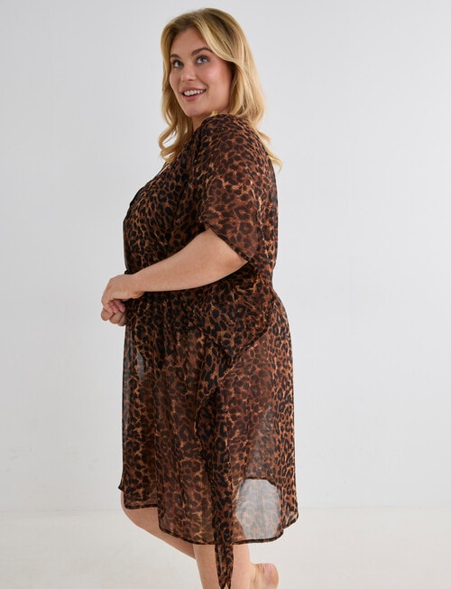 Zest Resort Curve Chiffon Kaftan, Animal Print product photo View 06 L