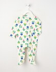 Teeny Weeny Sleep Floral Stretch Cotton Sleepsuit, Cream, Pink & Blue product photo