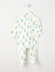Teeny Weeny Sleep Meadow Flowers Stretch Cotton Sleepsuit, White product photo
