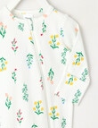 Teeny Weeny Sleep Meadow Flowers Stretch Cotton Sleepsuit, White product photo View 02 S