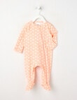 Teeny Weeny Sleep Hearts and Bows Stretch Cotton Sleepsuit, Coral product photo