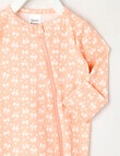 Teeny Weeny Sleep Hearts and Bows Stretch Cotton Sleepsuit, Coral product photo View 02 S