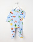 Teeny Weeny Sleep Cars Pale Stretch Cotton Sleepsuit, Blue product photo