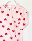 Teeny Weeny Sleep Heart Stretch Cotton Sleepsuit, Pink product photo View 02 S