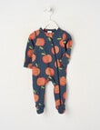 Teeny Weeny Sleep Stretch Cotton Apple Sleepsuit, Charcoal product photo