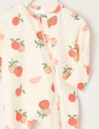 Teeny Weeny Sleep Stretch Cotton Oranges Sleepsuit, Cream & Orange product photo View 02 S