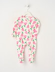 Teeny Weeny Sleep Stretch Cotton Tulip Sleepsuit, White & Pink product photo