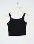 Switch Emma Scoop Neck Rib Singlet, Black product photo