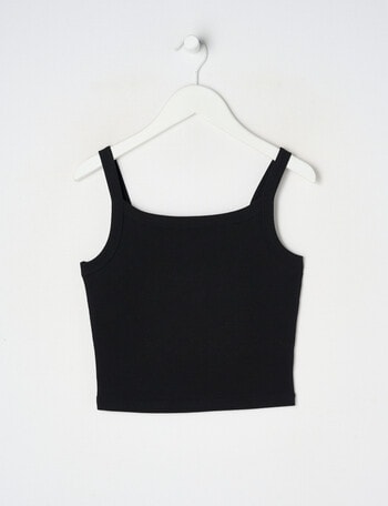 Switch Emma Scoop Neck Rib Singlet, Black product photo