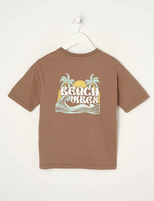 Mac & Ellie Beach Vibes Short Sleeve Tee, Cocoa product photo View 02 L