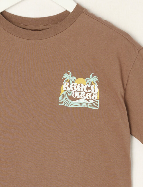 Mac & Ellie Beach Vibes Short Sleeve Tee, Cocoa product photo View 03 L