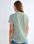 Zest Organic Cotton Stripe Short Sleeve Tee, Khaki & White product photo View 02 S