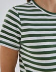 Zest Organic Cotton Stripe Short Sleeve Tee, Khaki & White product photo View 04 S