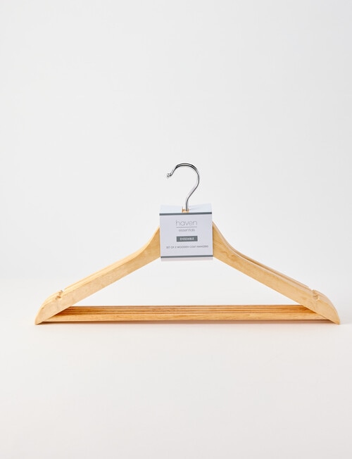 Haven Essentials Ensemble Wooden Coat Hanger, Set of 5 product photo View 04 L