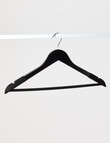 Haven Essentials Ensemble Wooden Coat Hanger Flocked Black, Set of 5 product photo
