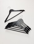 Haven Essentials Ensemble Wooden Coat Hanger Flocked Black, Set of 5 product photo View 02 S