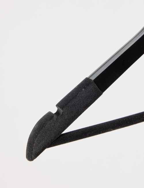 Haven Essentials Ensemble Wooden Coat Hanger Flocked Black, Set of 5 product photo View 03 L