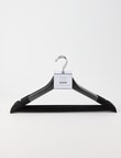 Haven Essentials Ensemble Wooden Coat Hanger Flocked Black, Set of 5 product photo View 04 S