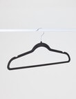 Haven Essentials Ensemble Thin Coat Hanger Flocked Black, Set of 10 product photo