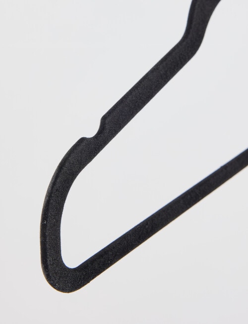 Haven Essentials Ensemble Thin Coat Hanger Flocked Black, Set of 10 product photo View 03 L