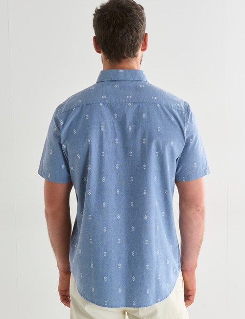 Gasoline Chambray Naples Short Sleeve Shirt, Light Blue product photo View 02 L
