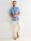 Gasoline Chambray Naples Short Sleeve Shirt, Light Blue product photo View 03 S