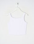 Switch Emma Scoop Neck Rib Singlet, White product photo