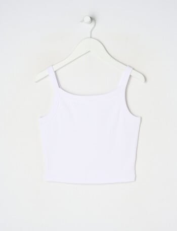 Switch Emma Scoop Neck Rib Singlet, White product photo