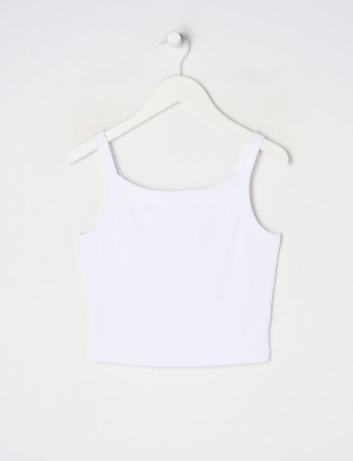 Switch Emma Scoop Neck Rib Singlet, White product photo