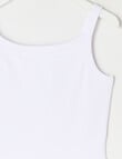 Switch Emma Scoop Neck Rib Singlet, White product photo View 02 S
