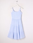 Switch Gingham Tiered Tie Back Dress, Cornflower product photo