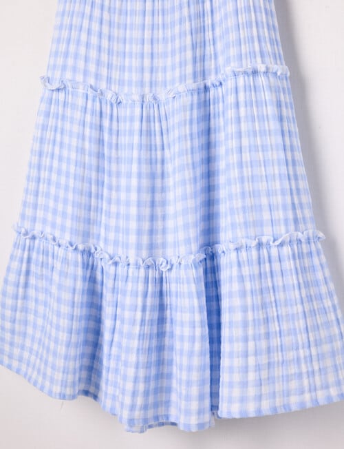 Switch Gingham Tiered Tie Back Dress, Cornflower product photo View 03 L