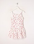 Switch Strawberries Drop Waist Dress, White product photo