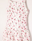 Switch Strawberries Drop Waist Dress, White product photo View 03 S