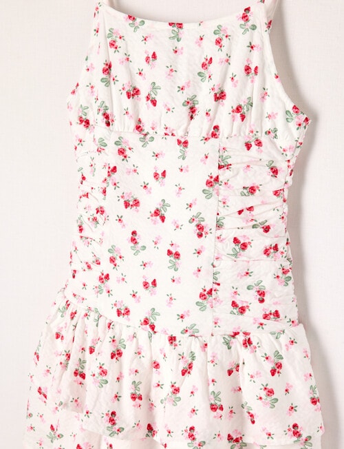 Switch Strawberries Drop Waist Dress, White product photo View 03 L