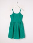 Switch Broderie Dress, Emerald Green product photo