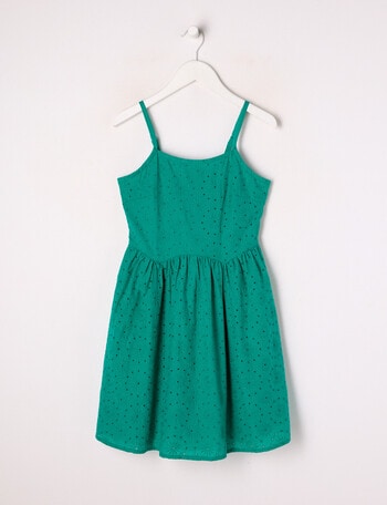 Switch Broderie Dress, Emerald Green product photo