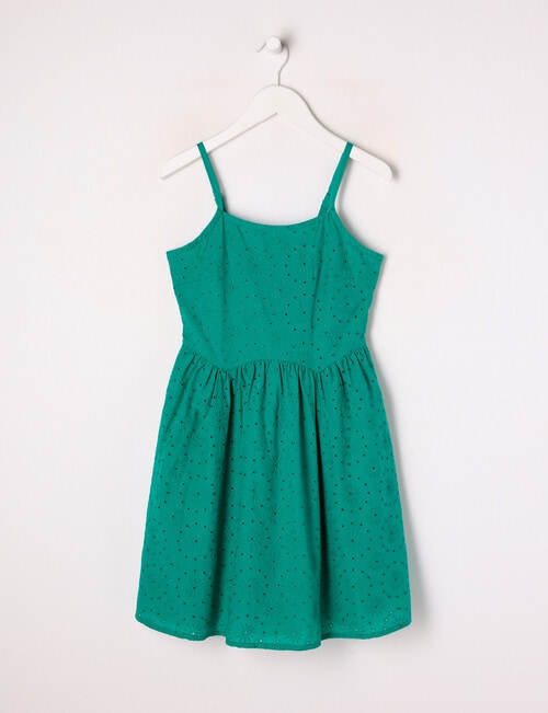 Switch Broderie Dress, Emerald Green product photo