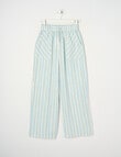 Switch Mia Tie Waist Linen Blend Stripe Pant, Light Blue product photo