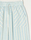 Switch Mia Tie Waist Linen Blend Stripe Pant, Light Blue product photo View 02 S