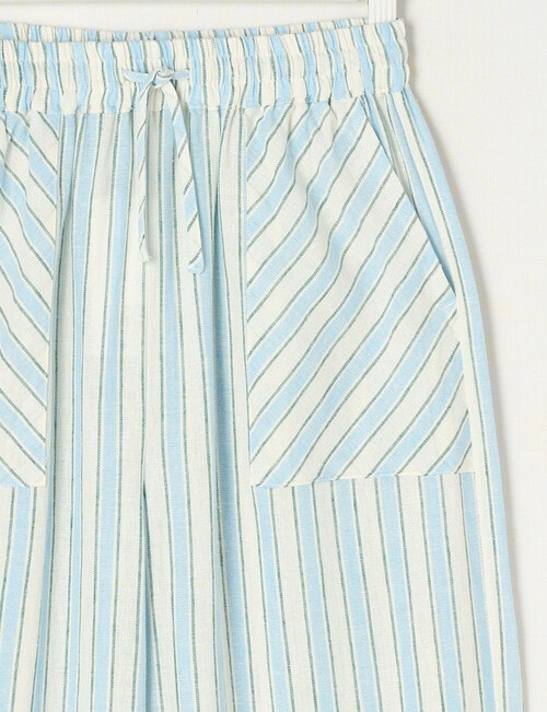 Switch Mia Tie Waist Linen Blend Stripe Pant, Light Blue product photo View 02 L