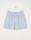 Switch Mia Tie Waist Linen Blend Short, Cornflower Stripe product photo