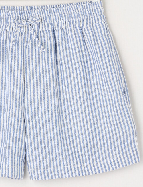 Switch Mia Tie Waist Linen Blend Short, Cornflower Stripe product photo View 02 L