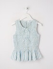 Switch Mia Linen Blend Stripe Peplum Top, Light Blue product photo