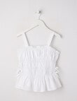 Switch Cotton Shirred Bow Top, White product photo
