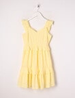 Switch Broderie Tiered Dress, Pale Lemon product photo