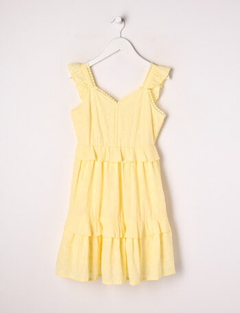 Switch Broderie Tiered Dress, Pale Lemon product photo