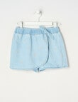 Mac & Ellie Embroidered Daisies Denim Skort, Light Blue product photo