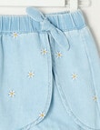 Mac & Ellie Embroidered Daisies Denim Skort, Light Blue product photo View 03 S
